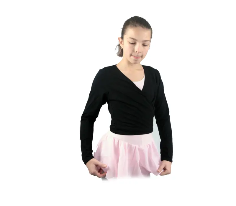 Capezio cross over top, top do rozgrzewki dla dziewczynek - Czerwony granat Capezio 