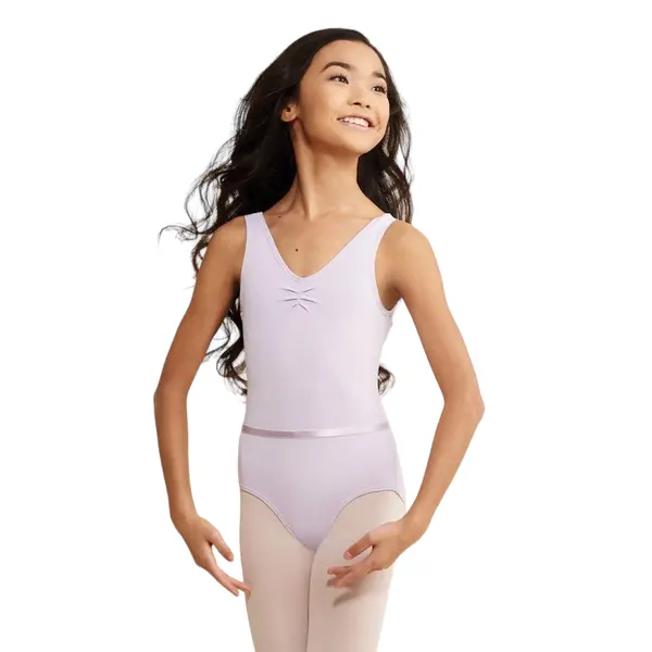 Capezio Tactel V Neck Leotard, trykot dziecięca na grubych ramiączkach