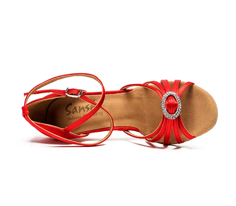 Sansha Dolores, buty do tańca latynoamerykańskiego - Czerwony red Sansha 