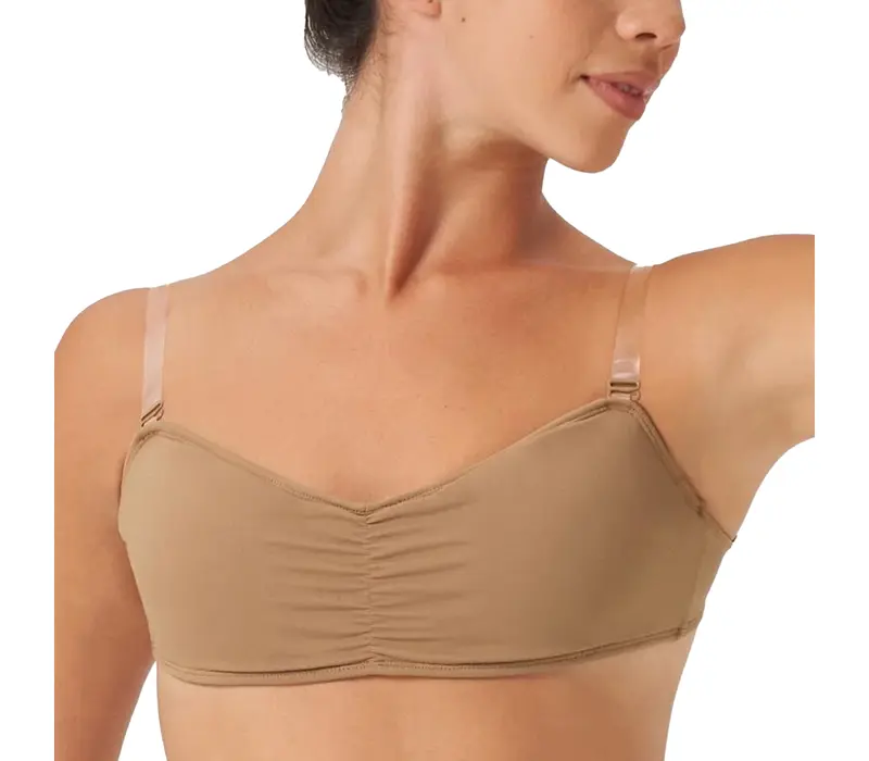 Bloch Vela Bandeau, biustonosz damski - Brązowy tan Bloch