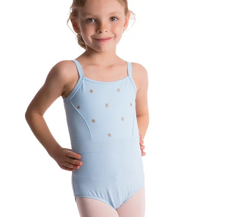 Bloch Nicolina, dziecięci trykot na cienkich ramiączkach - Niebieski pastel Bloch Bloch Nicolina, dziecięci trykot na cienkich ramiączkach - Niebieski pastel Bloch