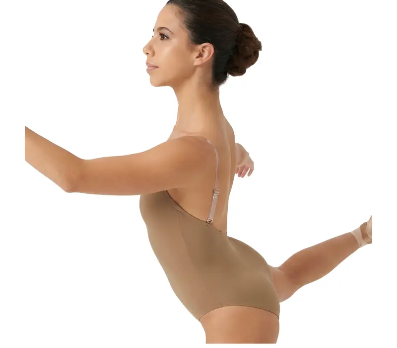 Bloch Estrella, damskie body bazowe - Brązowy tan Bloch