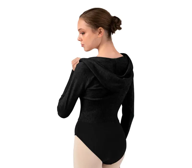 Bloch Cropped Knit Full Zip Hoodie, bluza damska z kapturem - Czarny Bloch Cropped Knit Full Zip Hoodie, bluza damska z kapturem - Czarny