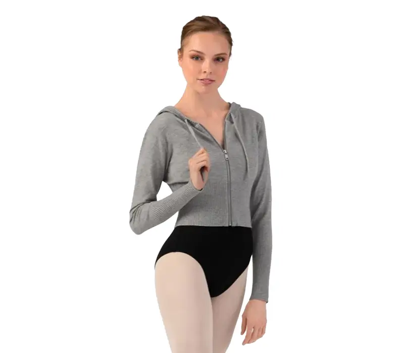 Bloch Cropped Knit Full Zip Hoodie, bluza damska z kapturem - Szary Bloch Bloch Cropped Knit Full Zip Hoodie, bluza damska z kapturem - Szary Bloch