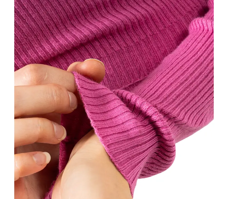 Bloch Wrap Sweater Luna, damski top z dzianiny do rozgrzewki - Różowy - Deep pink Bloch
