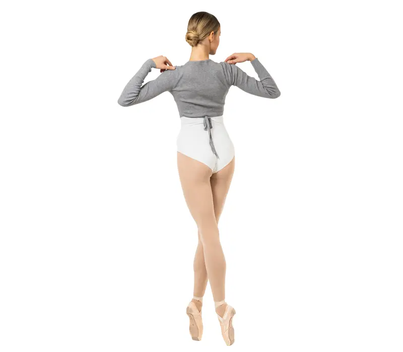 Bloch Wrap Sweater Luna, damski top z dzianiny do rozgrzewki - Szary Bloch