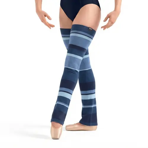 Bloch W11007 Striped Leg Warmers, prążkowane ocieplacze na nogi za kolano dla dorosłych