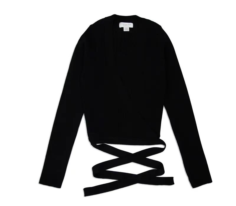 Capezio Knit Wrap Sweater, sweter  - Czarny