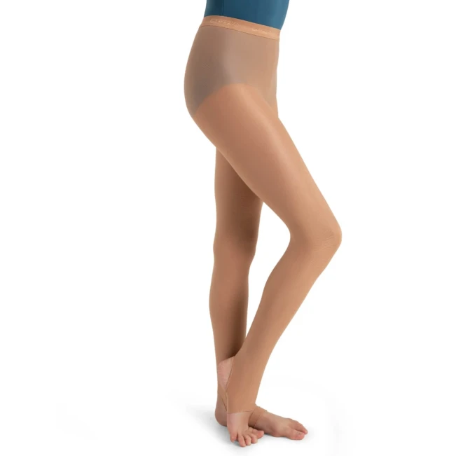 Capezio ultra shimmery, błyszczące pończochy dziewczęce ze strzemionem Capezio ultra shimmery, błyszczące pończochy dziewczęce ze strzemionem