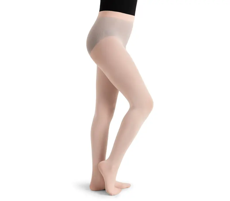 Capezio ultra soft Footed Tight, rajstopy dziewczęce z pełną stopą - Różowa baletowa Capezio