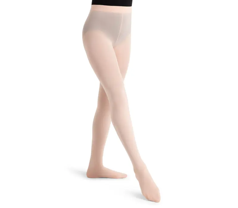 Capezio ultra soft Footed Tight, rajstopy dziewczęce z pełną stopą - Różowa baletowa Capezio