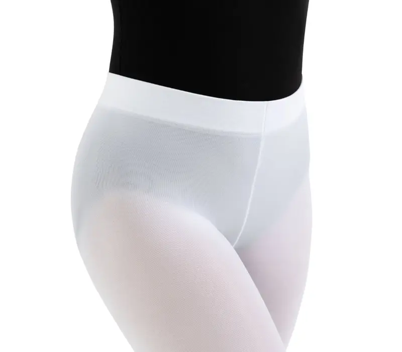 Capezio ultra soft Footed Tight, rajstopy dziewczęce z pełną stopą - Biały