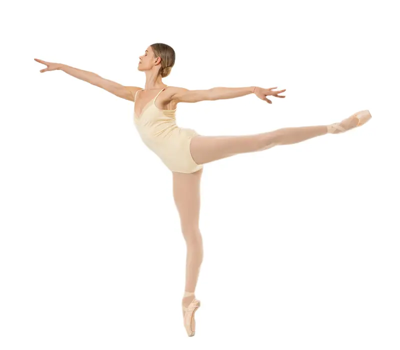 Capezio Anemoia Leotard, damski dres na cienkich ramiączkach - Jasnożółty - Butter Capezio