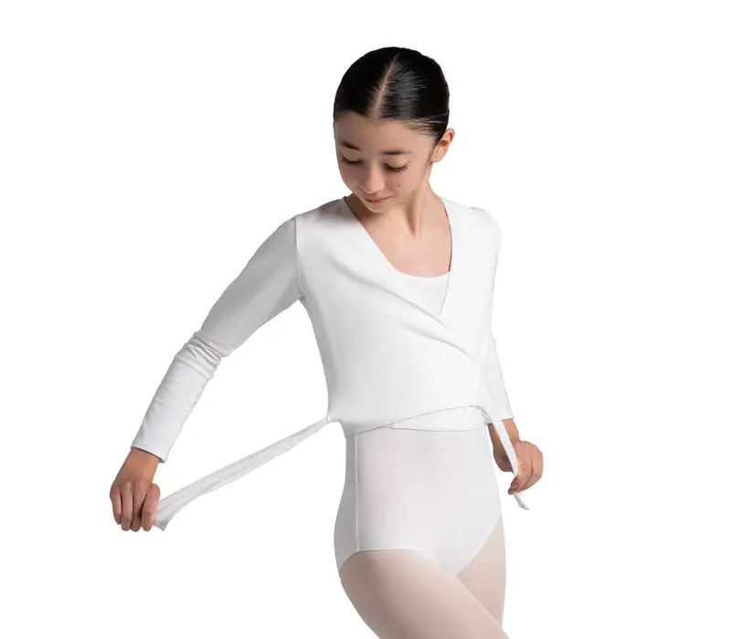 Capezio cross over top, top do rozgrzewki dla dziewczynek - Czerwony granat Capezio 