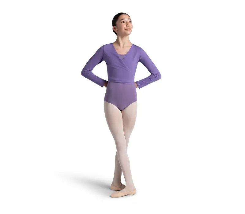 Capezio cross over top, top do rozgrzewki dla dziewczynek - Fioletowy dark lavender Capezio 