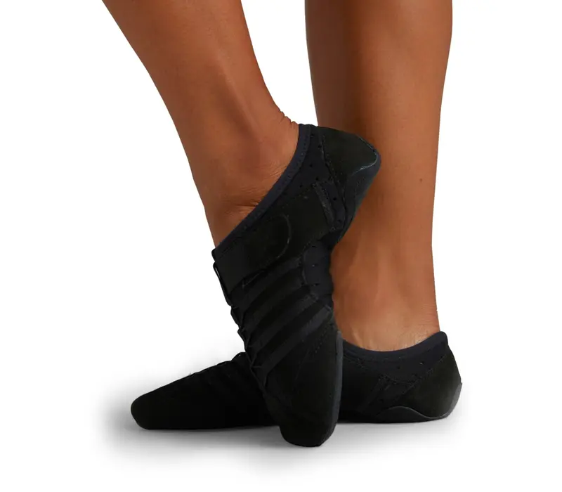 Capezio Jag PP16, buty jazzowe z zamszową podeszwą dla kobiet - Czarny