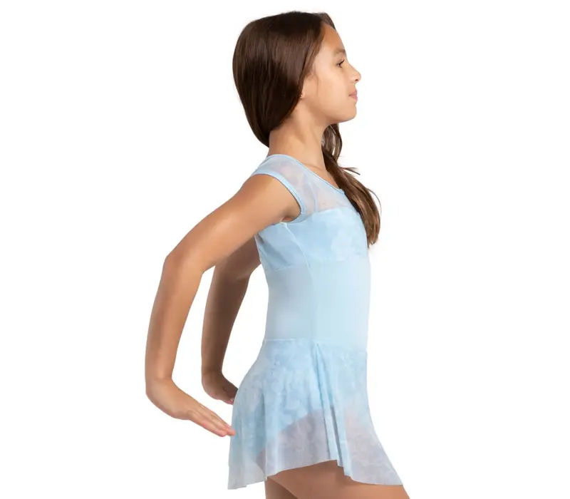 Capezio Opal, trykot z sukienką dziewczęcy - Niebiesko jasny Capezio 