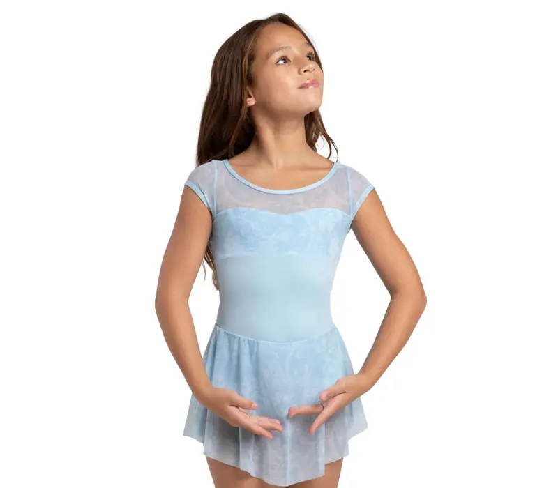 Capezio Opal, trykot z sukienką dziewczęcy - Niebiesko jasny Capezio 