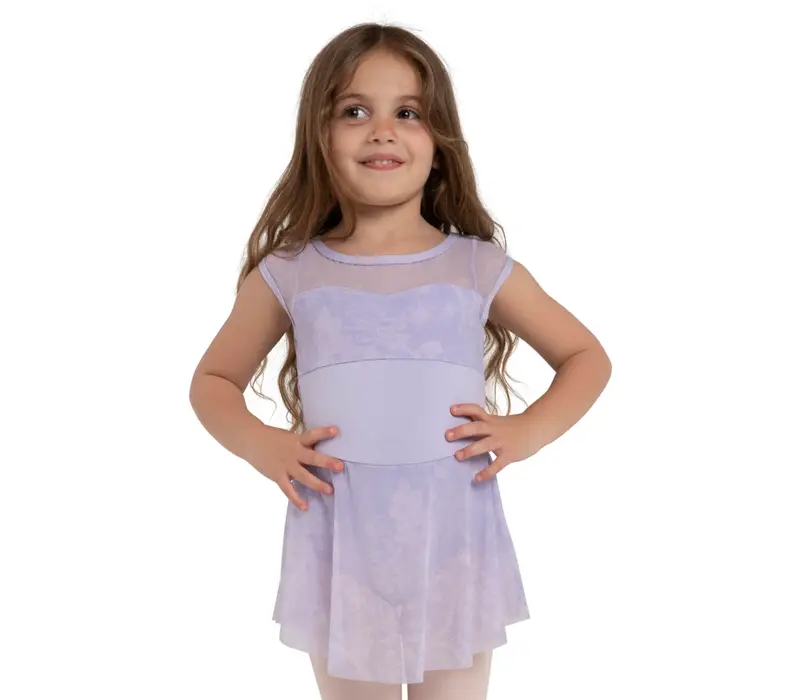 Capezio Opal, trykot z sukienką dziewczęcy - Fioletowy - lavender
