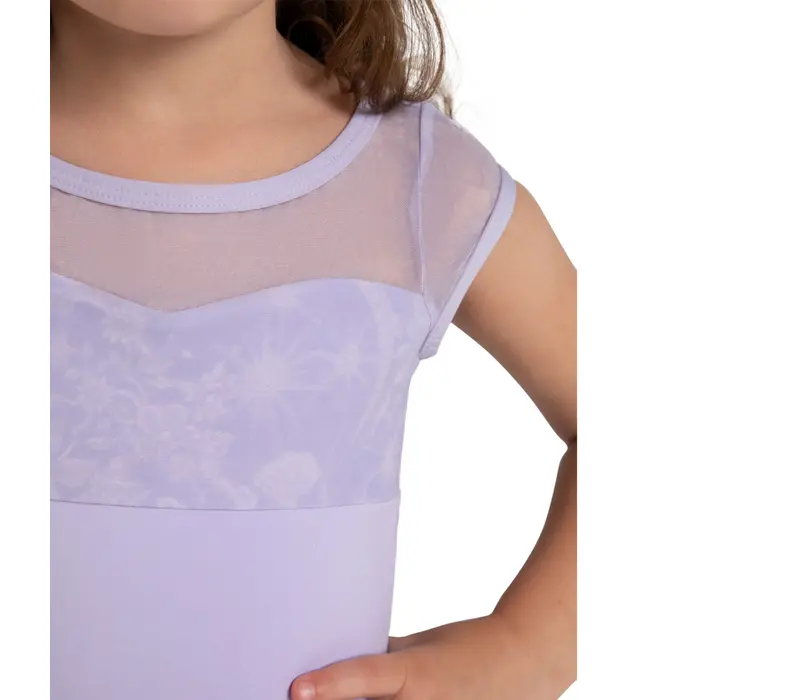 Capezio Opal, trykot z sukienką dziewczęcy - Fioletowy - lavender
