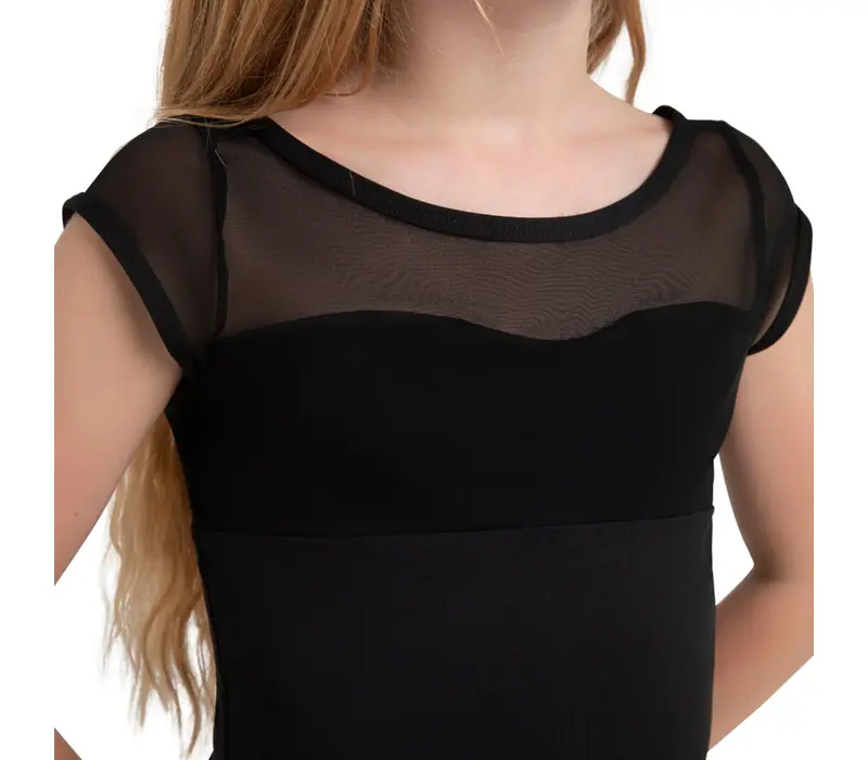 Capezio Opal, trykot z sukienką dziewczęcy - Czarny