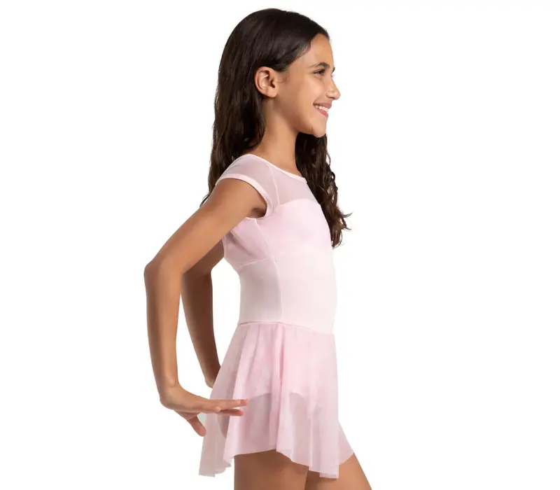 Capezio Opal, trykot z sukienką dziewczęcy - Różowy Capezio 