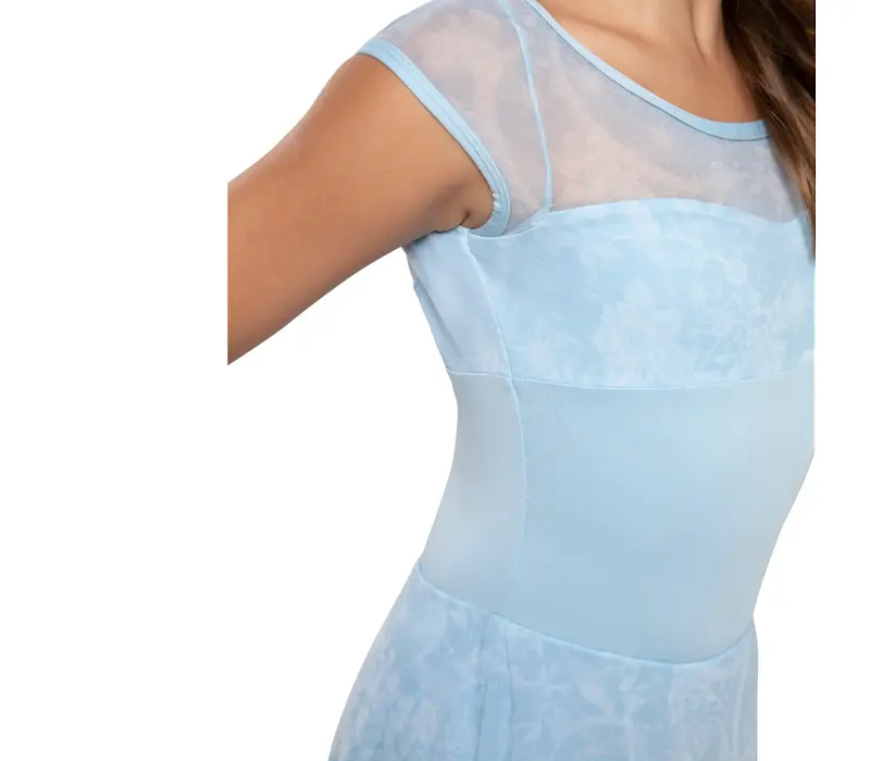Capezio Opal, trykot z sukienką dziewczęcy - Niebiesko jasny Capezio 