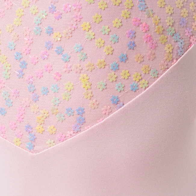 Capezio Lake leotard, kwiatowy trykot dziewczęcy na krótkich ramiączkach
