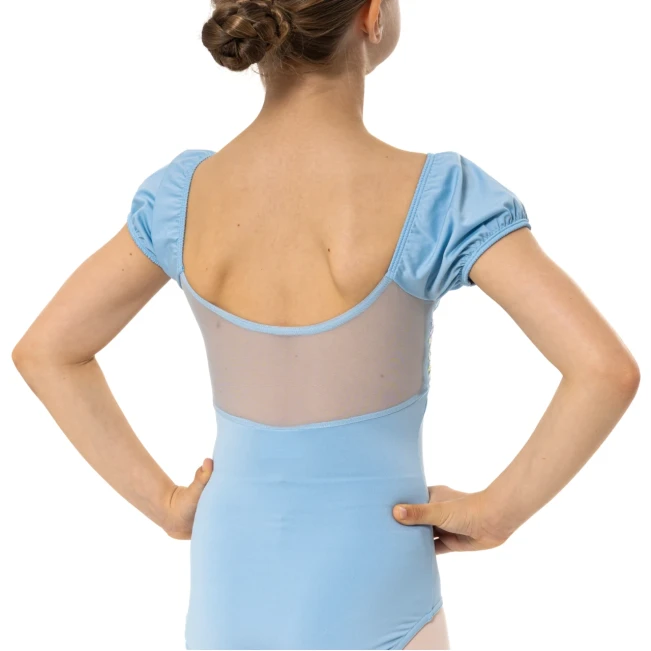 Capezio Lotus leotard, kwiatowy trykot dziewczęcy z krótkim rękawkiem Capezio Lotus leotard, kwiatowy trykot dziewczęcy z krótkim rękawkiem