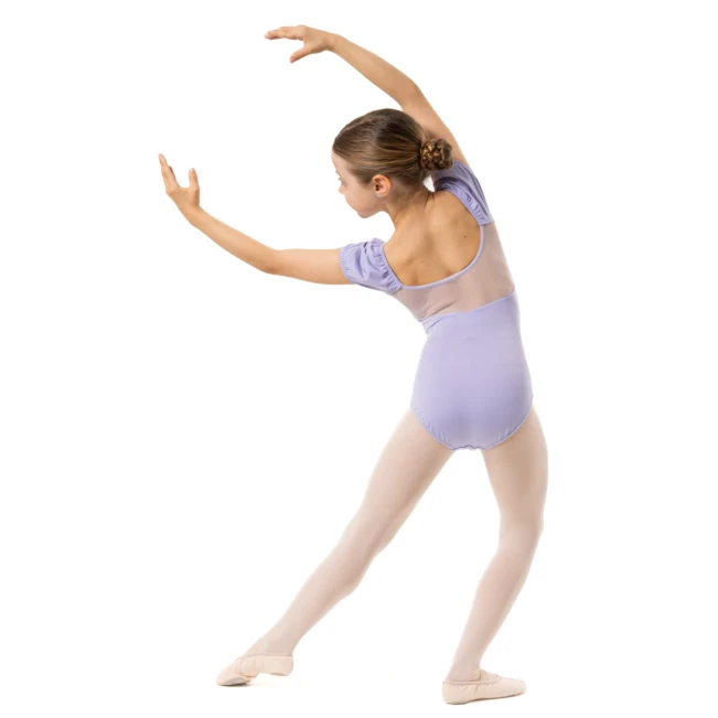 Capezio Lotus leotard, kwiatowy trykot dziewczęcy z krótkim rękawkiem Capezio Lotus leotard, kwiatowy trykot dziewczęcy z krótkim rękawkiem