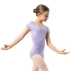 Capezio Lotus leotard, kwiatowy trykot dziewczęcy z krótkim rękawkiem Capezio Lotus leotard, kwiatowy trykot dziewczęcy z krótkim rękawkiem