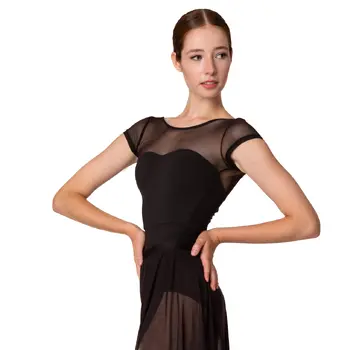 Capezio Meryl Mesh Yoke Short Sleeve, trykot baletowy