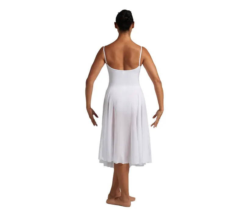 Capezio Mid Calf Full Circle skirt, damska spódnica w kształcie koła - Biały