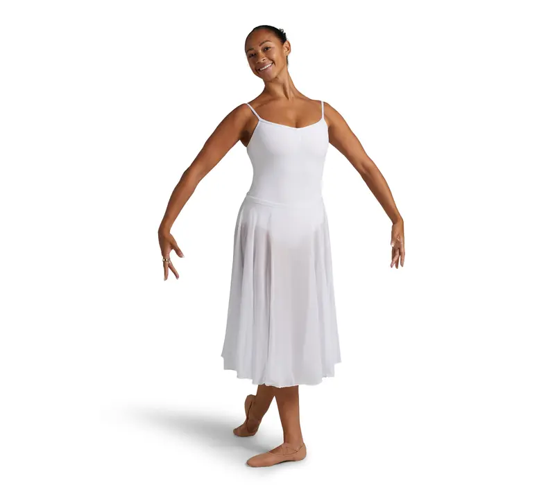 Capezio Mid Calf Full Circle skirt, damska spódnica w kształcie koła - Biały