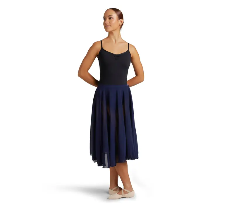 Capezio Mid Calf Full Circle skirt, damska spódnica w kształcie koła - Niebieski - navy