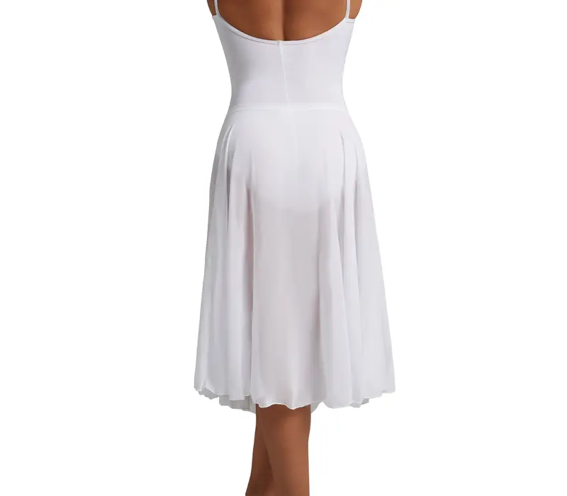 Capezio Mid Calf Full Circle skirt, damska spódnica w kształcie koła - Biały