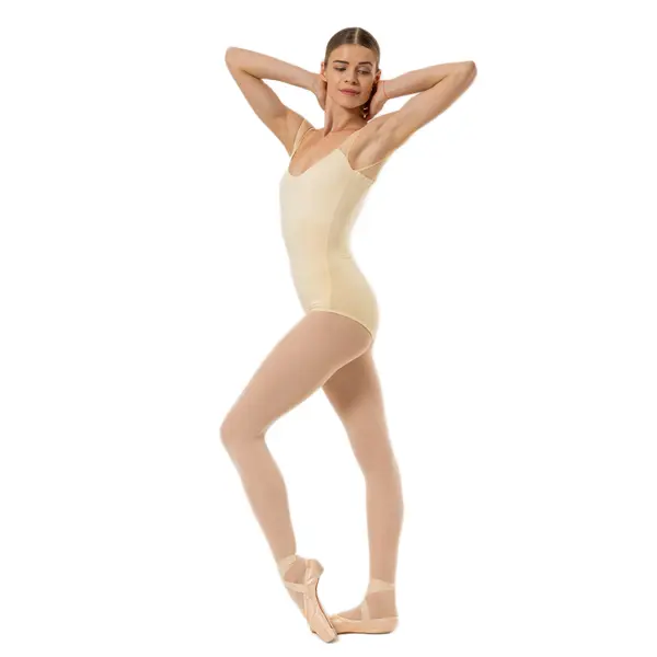 Capezio Moonsruck Cap Sleeve Leotard, damski body z krótkim siateczkowym rękawem