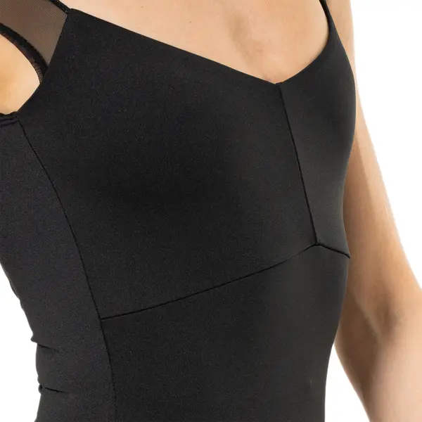Capezio Moonsruck Cap Sleeve Leotard, damski body z krótkim siateczkowym rękawem