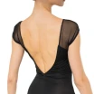 Capezio Moonsruck Cap Sleeve Leotard, damski body z krótkim siateczkowym rękawem