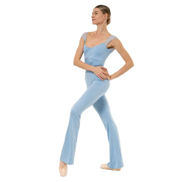 Capezio Moonsruck Cap Sleeve Leotard, damski body z krótkim siateczkowym rękawem