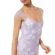 Capezio Moonsruck Cap Sleeve Leotard, damski body z krótkim siateczkowym rękawem
