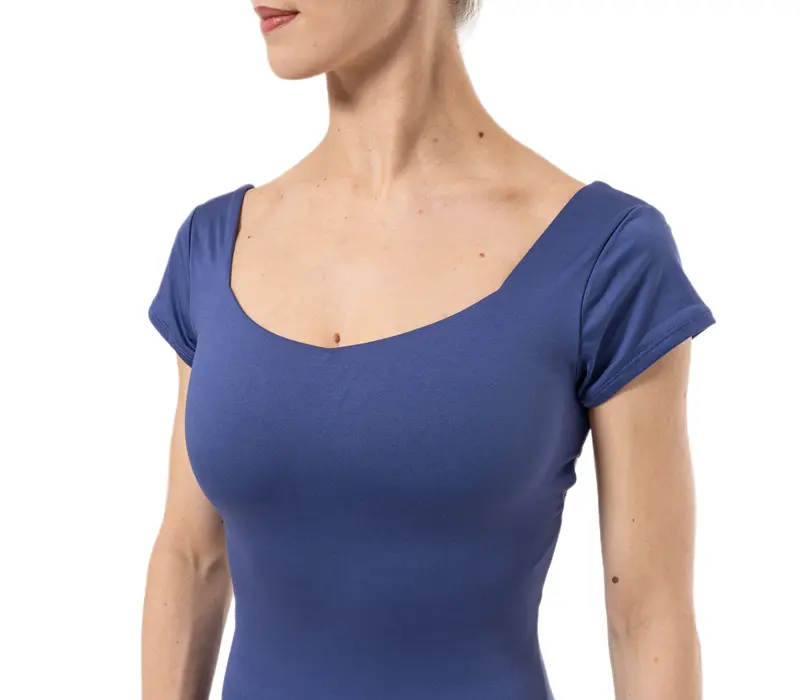 Capezio Portoro, damski trykot z krótkim rękawem - Niebieski Skipper Navy Capezio