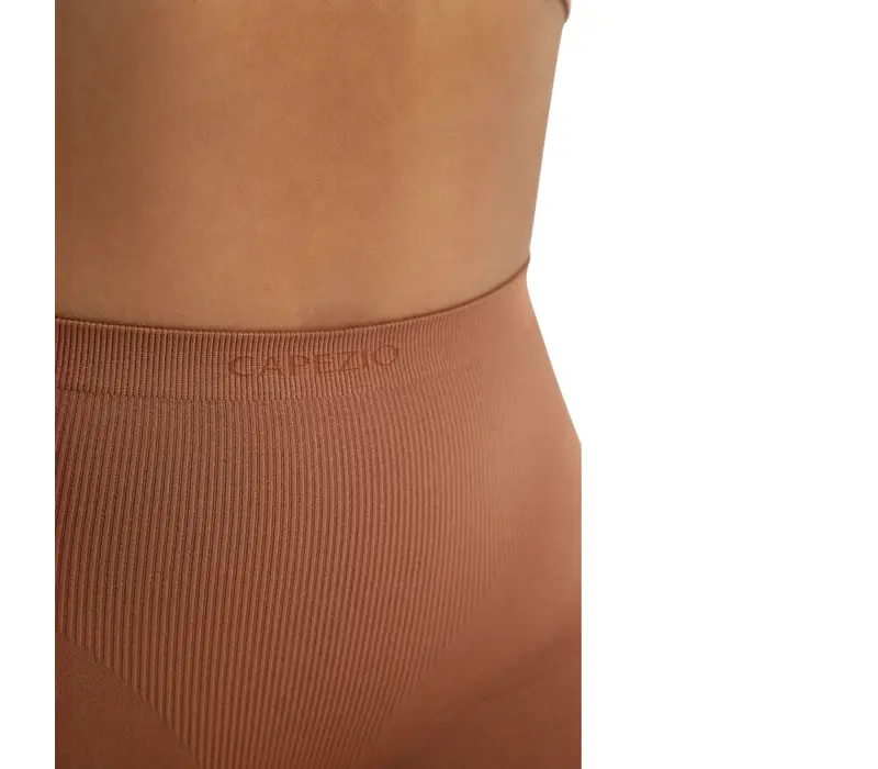 Capezio Seamless Short, bezszwowe spodenki damskie dolne - Brązowy  mocha Capezio