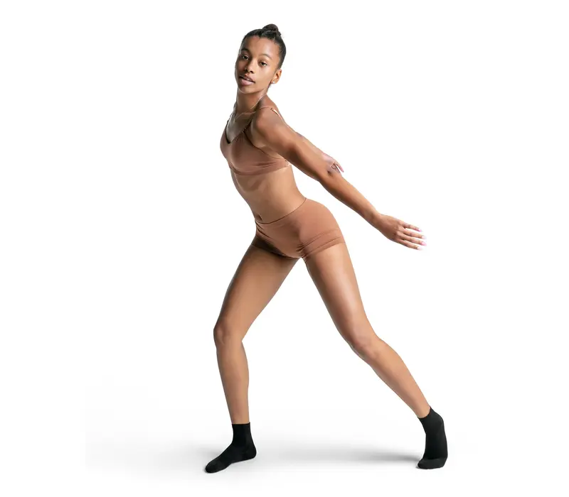 Capezio Seamless Short, bezszwowe spodenki damskie dolne - Brązowy  mocha Capezio