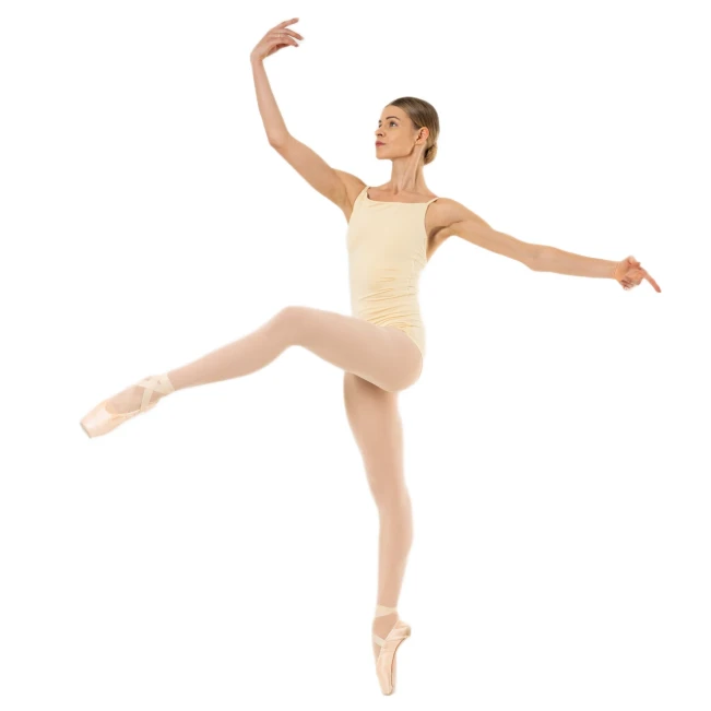 Capezio Wistful Camisole Leotard, damski trykot z delikatnym marszczeniem Capezio Wistful Camisole Leotard, damski trykot z delikatnym marszczeniem