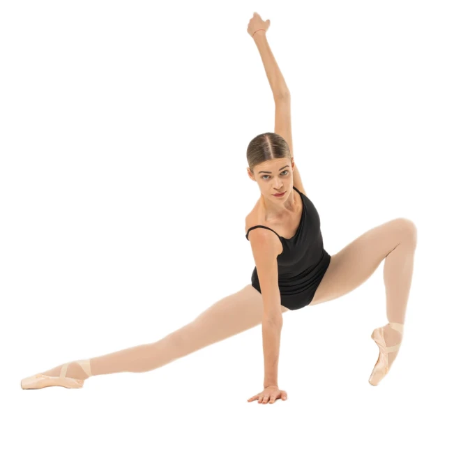 Capezio Wistful Camisole Leotard, damski trykot z delikatnym marszczeniem Capezio Wistful Camisole Leotard, damski trykot z delikatnym marszczeniem
