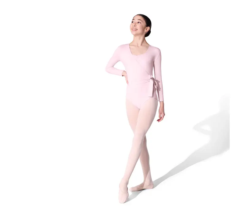 Capezio Essentials Wrap Top, dziewczęcy top do wiązania - Różowo-pink