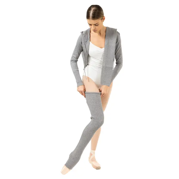 Bloch Cropped Knit Full Zip Hoodie, bluza damska z kapturem