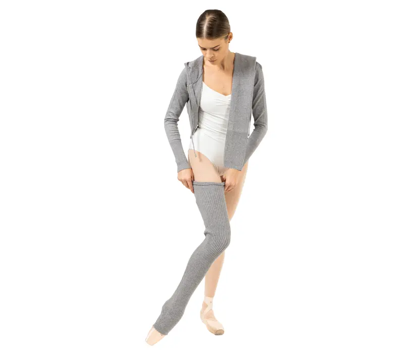 Bloch Cropped Knit Full Zip Hoodie, bluza damska z kapturem Bloch Cropped Knit Full Zip Hoodie, bluza damska z kapturem - Szary Bloch