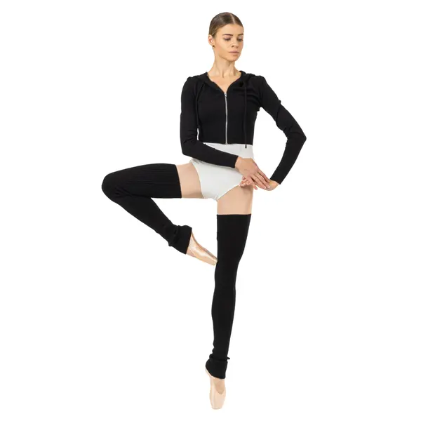 Bloch Cropped Knit Full Zip Hoodie, bluza damska z kapturem